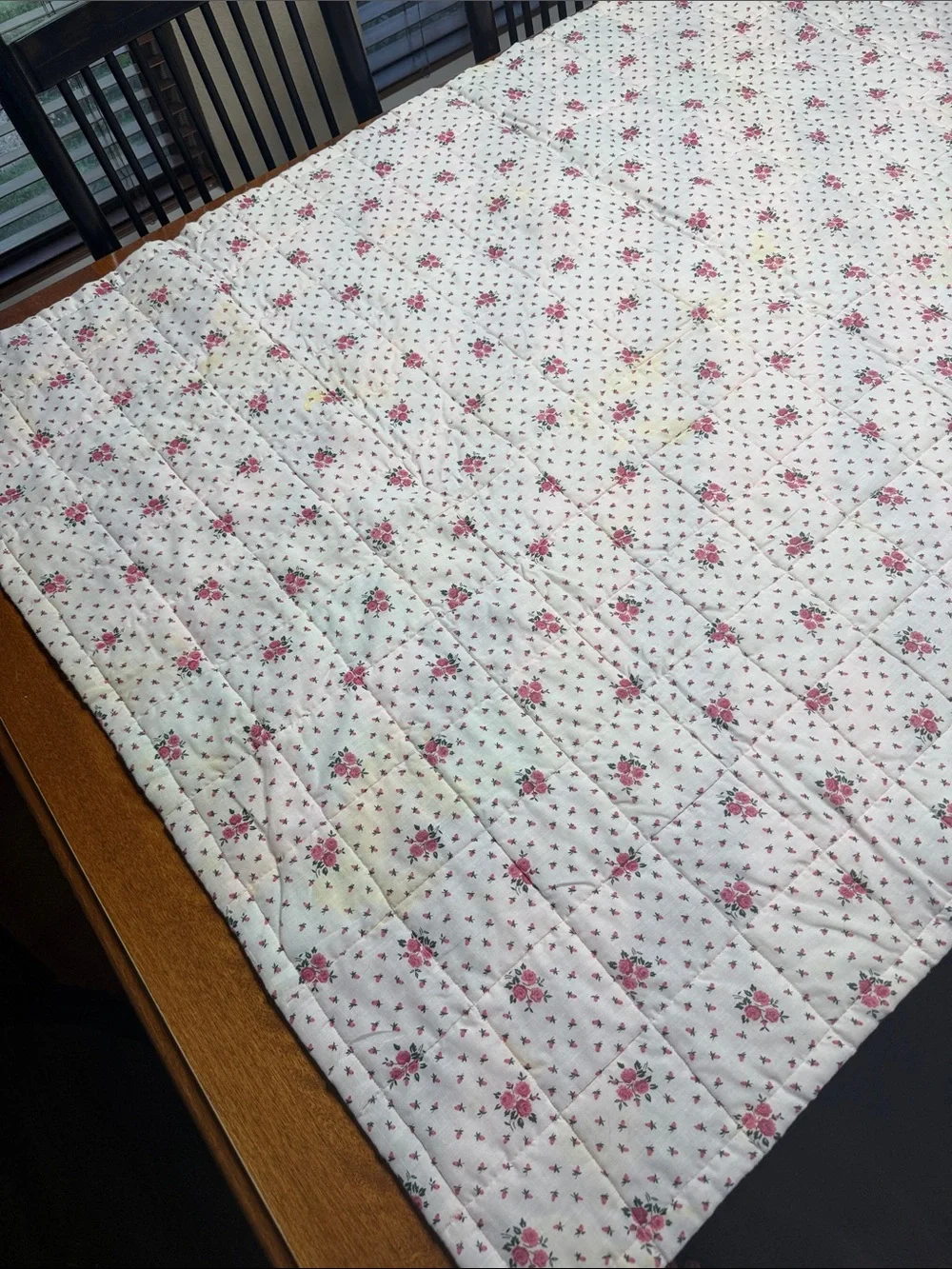 Handmade Pink and Plum Patchwork Quilt - Cozy Home Bedding - 3’ x 5’